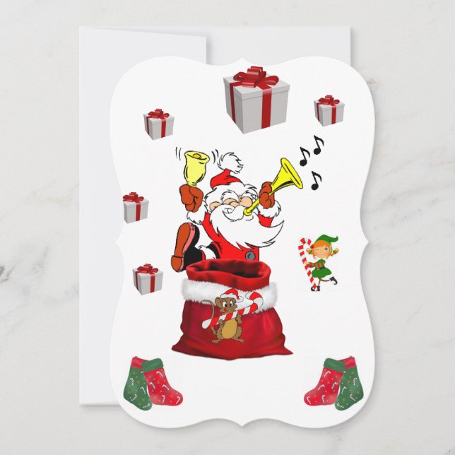 Jul Holiday Flat Julkort, Tomte Kort (Framsida)