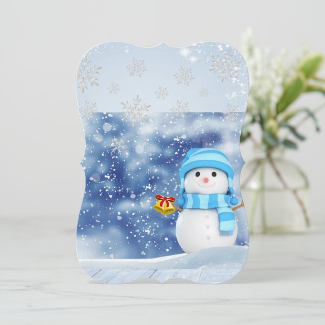 Jul Holiday Lägenhet Julkort, Snöman Kort (Stående Fram)
