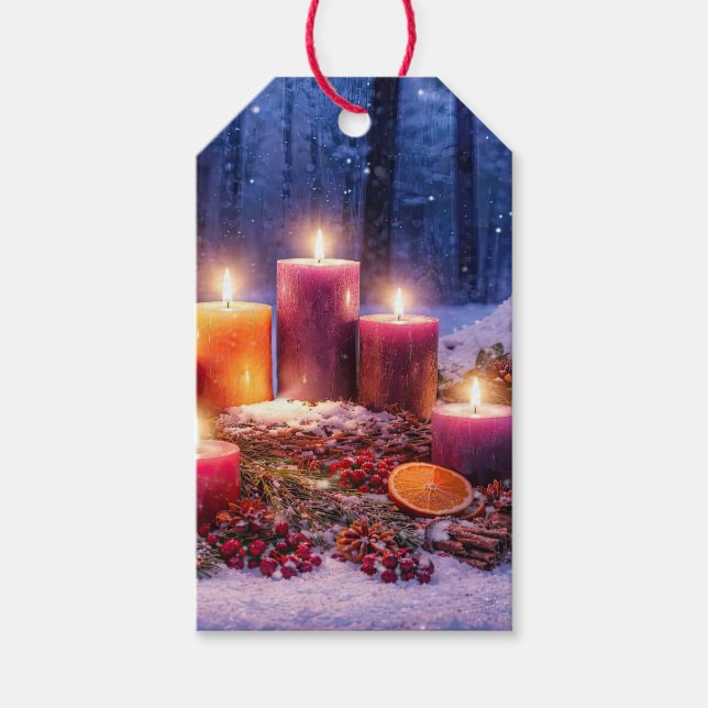 Jul Holiday Ljusstakar Presentkort Presentetikett (Framsidan)