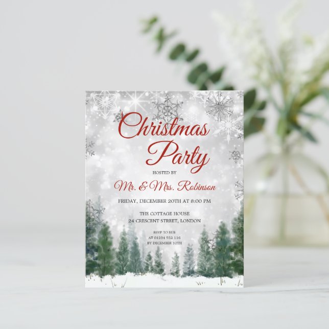 Jul Holiday Party Silver Vinter Värld  (Stående Fram)