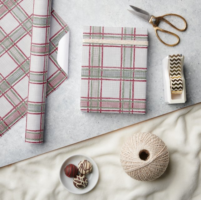 Jul Holiday Plaid  Presentpapper (Hantverk)