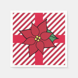 Jul Holiday Röd Poinsettia Festliga Servetter
