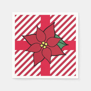 Jul Holiday Röd Poinsettia Festliga Servetter