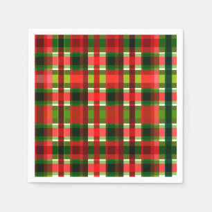 Jul Holiday Rutiga Rutor Buffalo Plaid Pappersservett