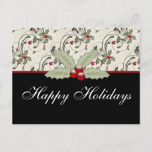 Jul Holly 2 - Anpassadets Helgdag-vykort Helg Vykort