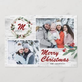 Jul Holly 2 PHOTOS Collage Bark Julkort