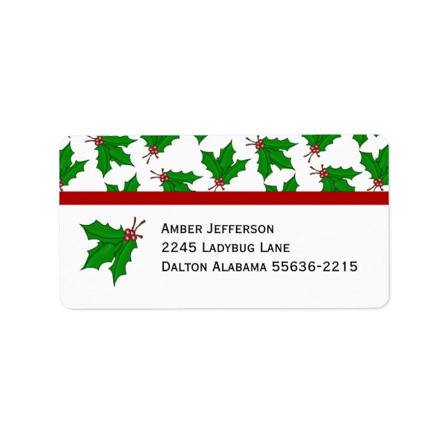 Jul Holly-Adressetiketter Adressetikett (Framsidan)