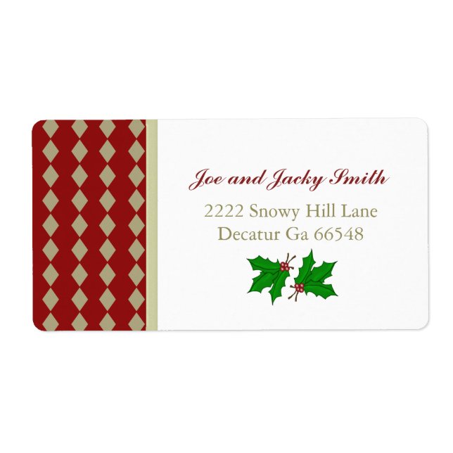 Jul Holly-Adressetiketter Fraktsedel (Framsidan)