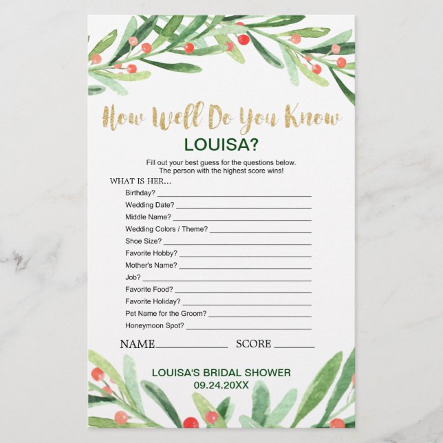 Jul Holly-andetag - vad är i ditt spel? (Framsida)