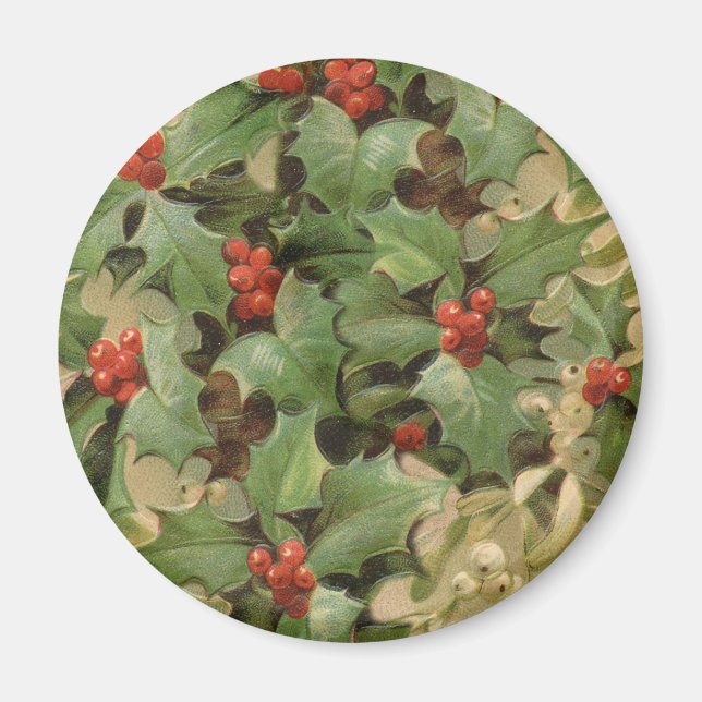 Jul Holly Artwork Design Festive Mönster Magnet (Framsidan)