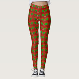 Jul Holly Berries - allt-över-Print Leggings