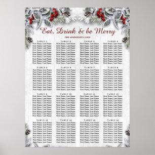 Jul Holly Berry 16 Bord SEATING CHART Poster