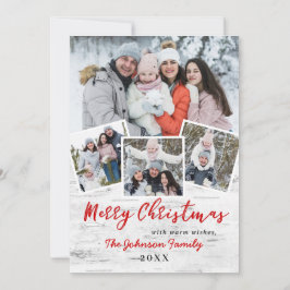 jul Holly Berry Birch Bark 4 PHOTO Hälsning Julkort