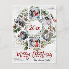 jul Holly Berry Birch Bark 6 PHOTO Hälsning Helg Vykort