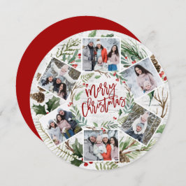 jul Holly Berry Birch Bark 6 PHOTO Hälsning Julkort