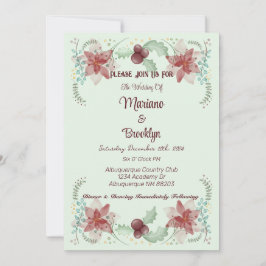 jul Holly Berry Botanical Greenery Evergreen Inbjudningar