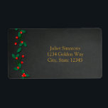 Jul Holly Berry chalkboard-adressetikett Fraktsedel<br><div class="desc">Jul Holly Berry chalkboard-adressetikett. Matchar objekt i min butik.Kontakta mig om du vill ha en anpassningsbar.</div>