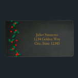 Jul Holly Berry chalkboard-adressetikett Fraktsedel<br><div class="desc">Jul Holly Berry chalkboard-adressetikett. Matchar objekt i min butik.Kontakta mig om du vill ha en anpassningsbar.</div>