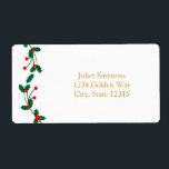 Jul Holly Berry Elegant Address Label Fraktsedel<br><div class="desc">Jul Holly Berry Elegant Address Label. Matchar objekt i min butik.Kontakta mig om du vill ha en anpassningsbar.</div>
