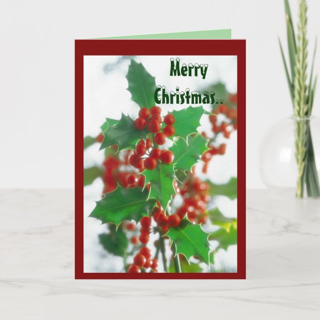 Jul Holly Berry Helgkort (Framsida)