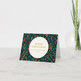 Jul Holly Botanical Greenery Anpassningsbar Blank Helgkort