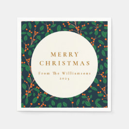 Jul Holly Botanical Greenery Anpassningsbar från Pappersservett