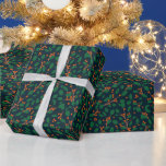 Jul Holly Botanical Greenery Navy Presentpapper<br><div class="desc">Backa dina gåvor i helgdag elegans med vår Papper om julklappning av Holly Botanical Greenery. Med en fantastisk marin bakgrund som är försedd med grönt i rik och botaniska accenter, tillför detta papper en något sofistikerad nyans till ditt festive presenter. Perfekt för att lägga till ett klassiskt och förfinat utseende...</div>