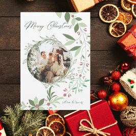Jul Holly Botanical Greenery Photo Navy Tack Kort