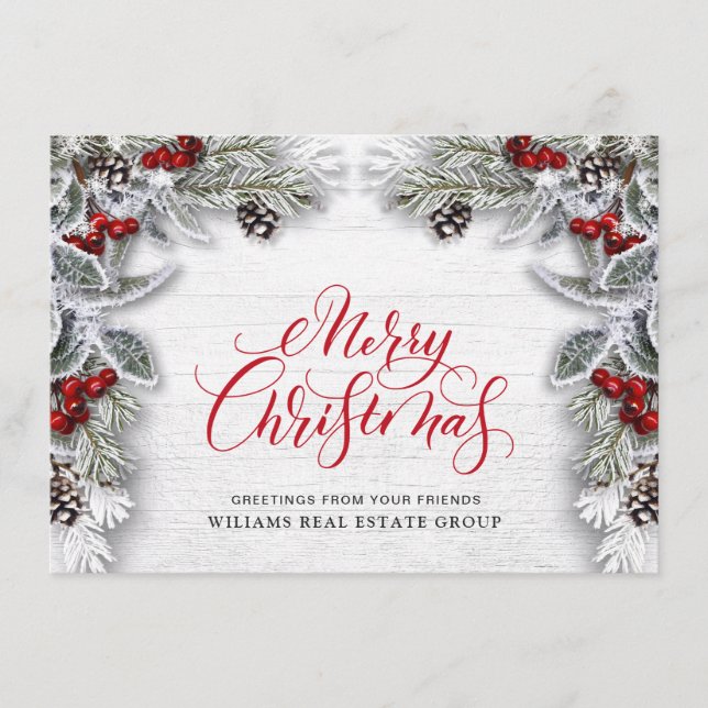 Jul Holly Corporate Julhälsningar Card Julkort (Framsida)