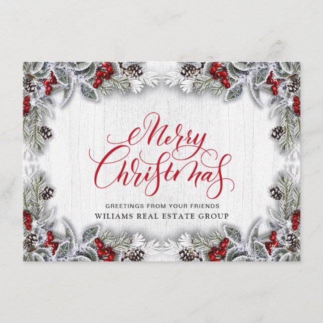 Jul Holly Corporate Julhälsningar Card Julkort (Framsida)