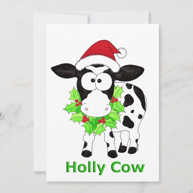 jul Holly Cow Julkort (Framsida)