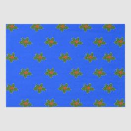 Jul Holly decorative mönster på blå
