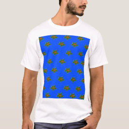Jul Holly decorative mönster på blå T Shirt