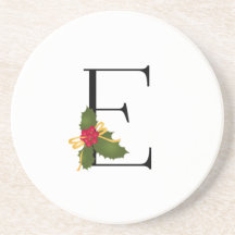 Jul Holly Elegant Monogram Brev E Round