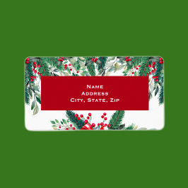 Jul Holly-etikett Adressetikett