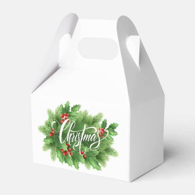 Jul Holly Favor Box Presentaskar (Framsidan Sidan)