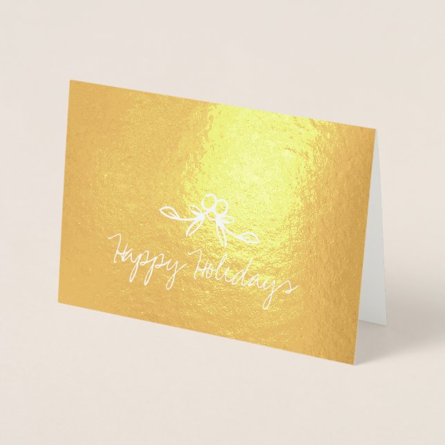 Jul Holly Glad helg Etched Foil Card Folierat Kort (Framsida)