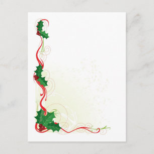 jul Holly Gräns Helg Vykort