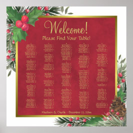 Jul Holly & Gräs Alfabetiskt sittningsschema Poster