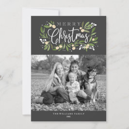 Jul Holly-Helgdag-fotokort Julkort