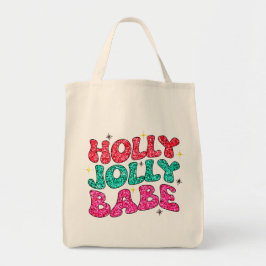 Jul Holly Jolly Babe Modern Glitter-skript Tygkasse