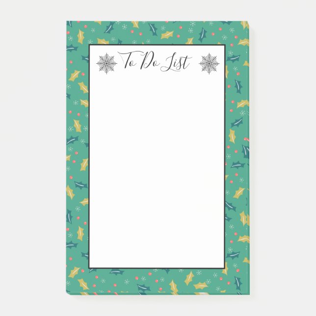 Jul Holly Löv & Berries Snö to Do List Post-it Block (Framsida)