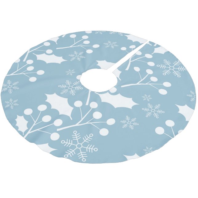 Jul Holly Löv och Berries Julgransmatta Borstad Polyester (Vinklad)