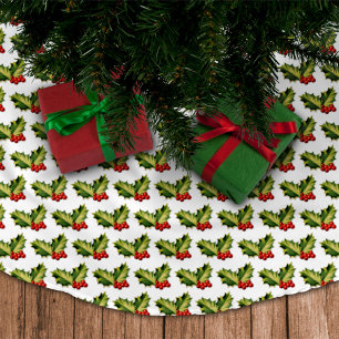 Jul Holly Löv och Berries Julgransmatta Borstad Polyester