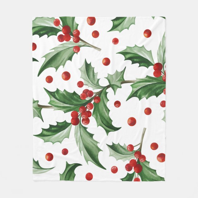 Jul Holly Löv Seamless Symbol Fleecefilt (Framsidan)