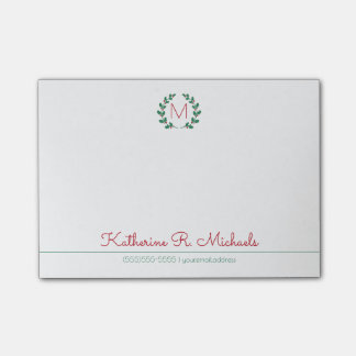 Jul Holly Monogram och information Post-it Block