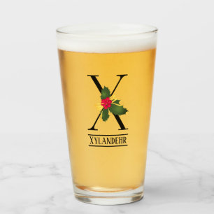 Jul Holly Monogram X Personlig Beer Glaskopp