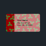 jul Holly Mönster Adressetikett<br><div class="desc">Julens grå dekoration. Anpassningsbarnas bakgrund färg. Sömlös mönster. Anpassningsbar fält för namn och adress.</div>