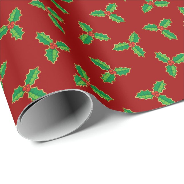 jul Holly Mönster Presentpapper (Rullad Hörn)