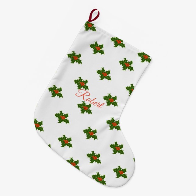 jul Holly Mönster Stor Julstrumpa (Framsidan (Hängande))